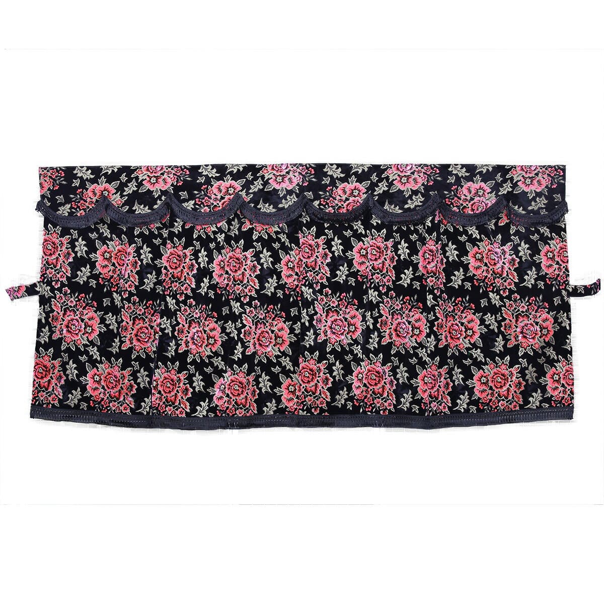 【送料無料!!】マドンナ 3点式センターカーテン セット M寸 1300×950mm ブラック/ピンク自動車/トラック/金華山/低床車/軽トラ/レトロ/日野/三菱/ミツビシ/FUSO/日産/UD/ISUZU/いすゞ/イスズ/プロフィア/レンジャー/スーパーグレート