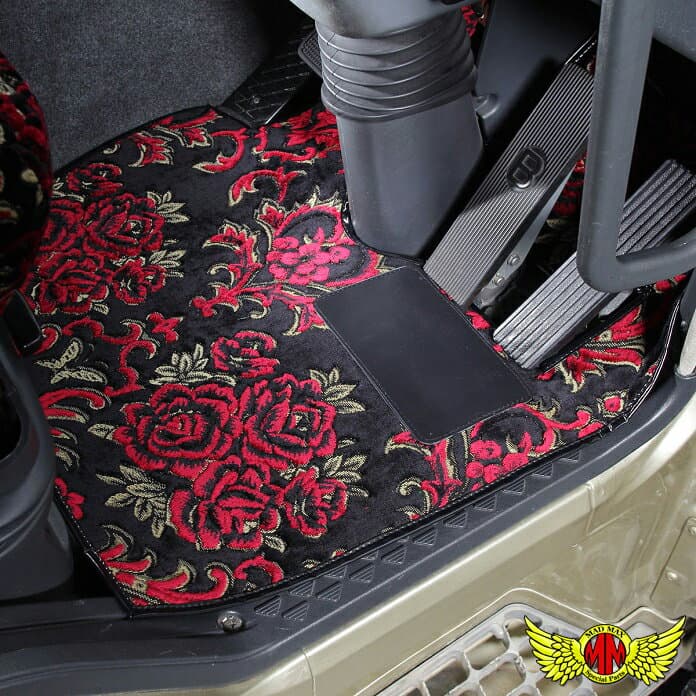 【送料無料!!】フロアマット 華恋 金華山 各色 【運転席のみ】 07エルフワイド(フットレスト有)85系 H19/01〜トラック マット かれん 金華山 華 土厳 日本製 カーマット トラック用品 内装 パーツ 撥水 おしゃれ いすゞ 07エルフワイド