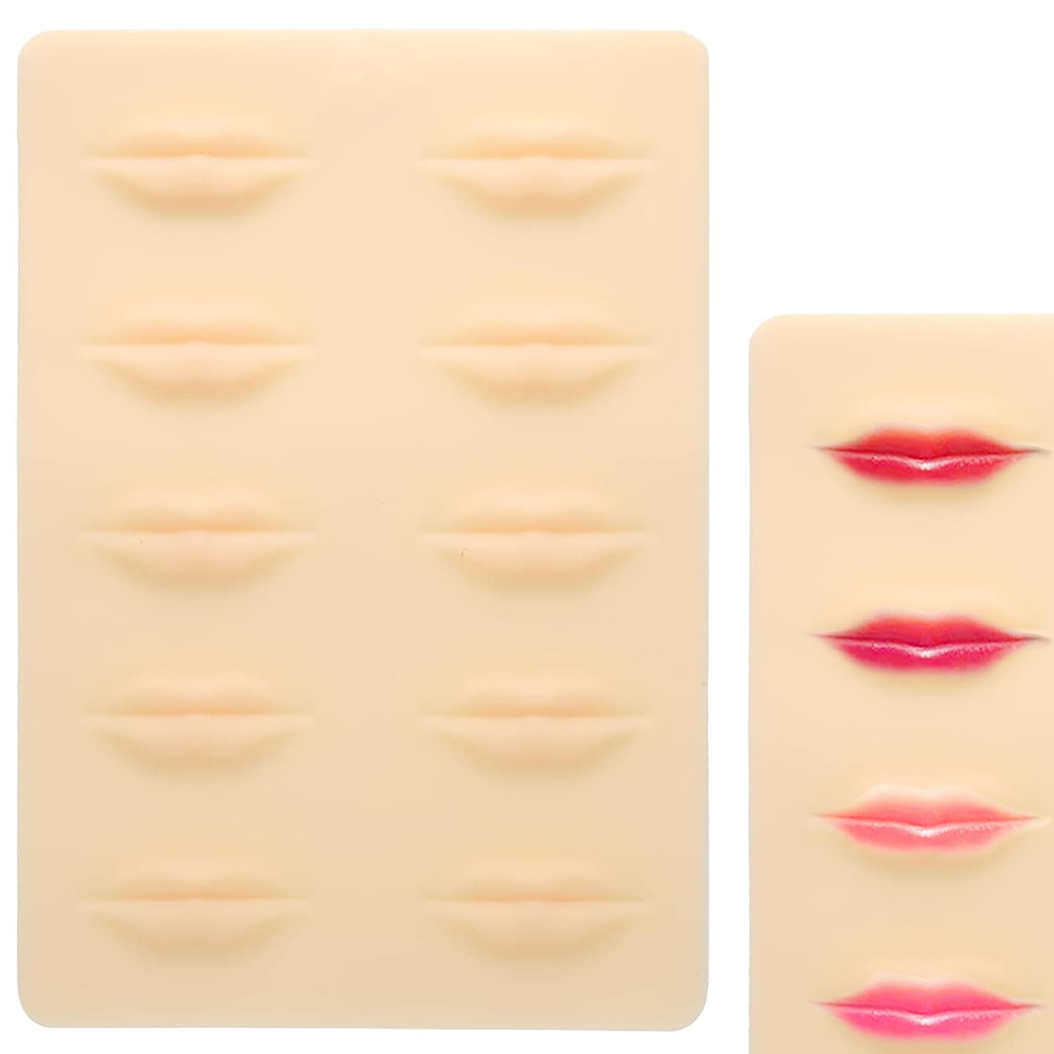 【送料無料】ADOFUNタトゥー練習用リップ 3Dシリコンリップ タトゥー練習用スキン 模造型 ソフトエラスティ 偽の唇 初心者向け 再利用可能 色：肌色