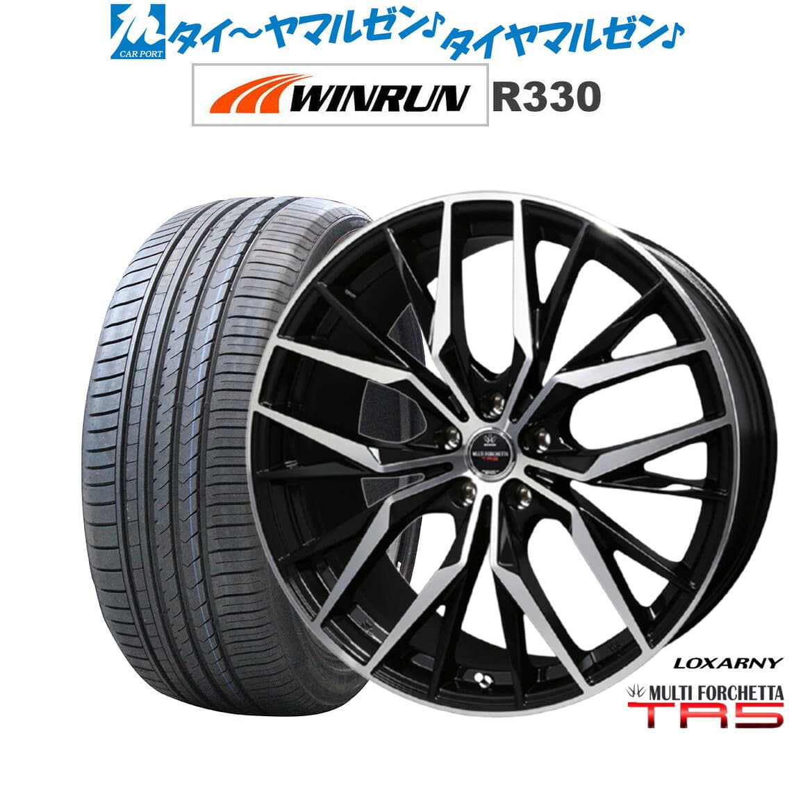 [マラソン期間]割引クーポン配布新品 サマータイヤ ホイール4本セットBADX ロクサーニ マルチフォルケッタ TR519インチ 7.5JWINRUN ウインラン R330225/35R19