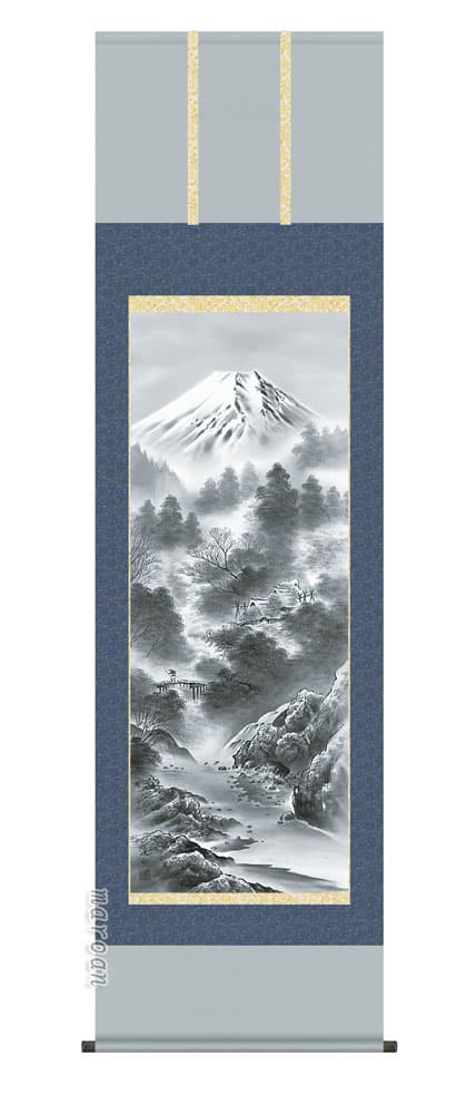 【掛け軸／掛軸／山水画】富嶽情景（伊藤 渓山）【送料無料】【代引き手数料無料】