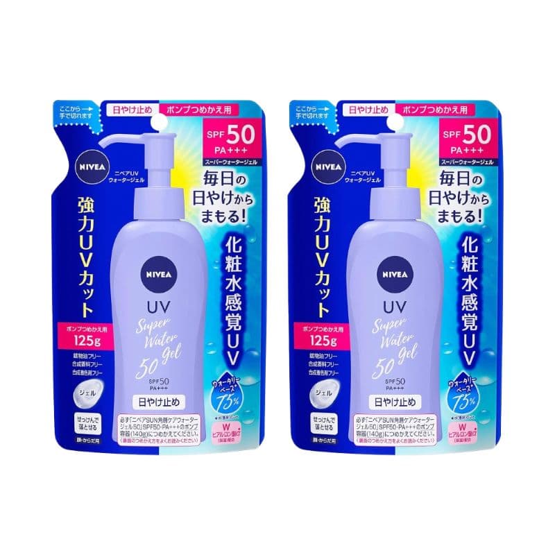 【2個】 ニベアサン プロテクトウォータージェル SPF50/PA+++ つめかえ用 125g