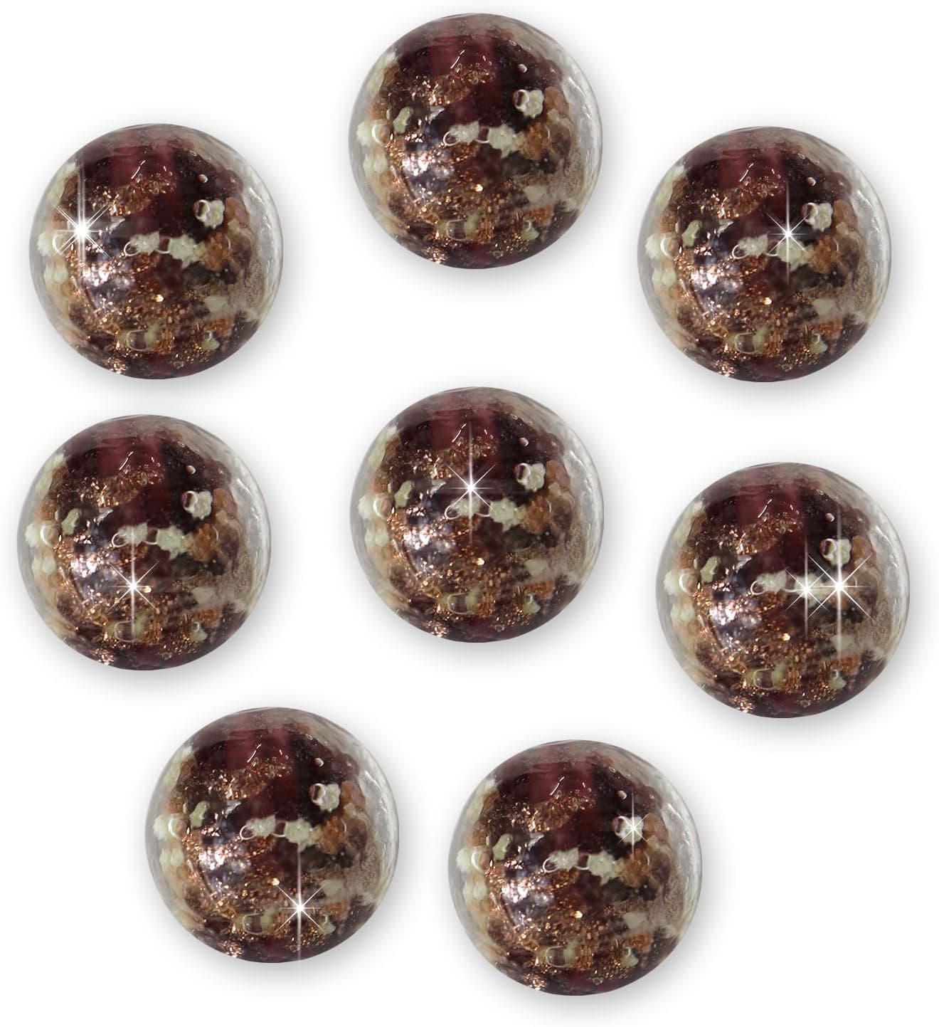 とんぼ玉 【パープル】 ガラスビーズ 蓄光 丸型 球体 ラウンドビーズ 穴あり アクセサリーパーツ ハンドメイド 8個入り 【14mm】 きらきらぷんぷん丸 TBD-008