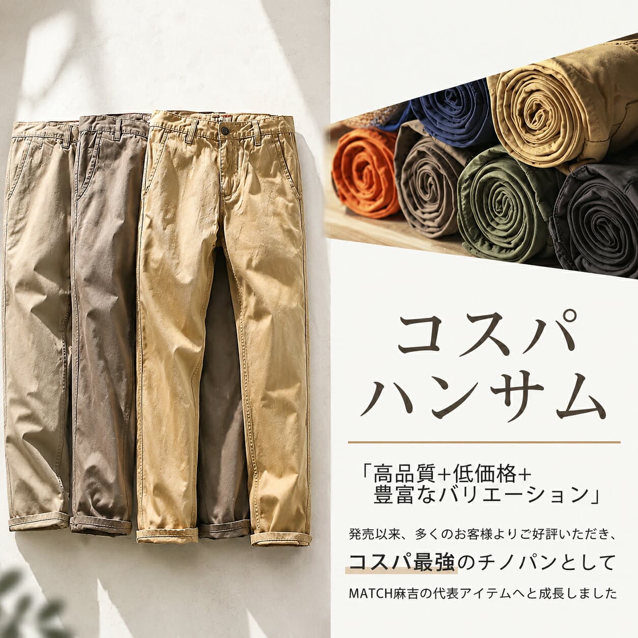【2枚目1200円OFF】チノパン メンズ 大きいサイズ ゴルフウェア スリム イージーパンツ 10分丈 メンズ ズボン 綿パン 裾上げ済み ゴルフパンツ ゴルフウェア コットン 綿100％ チノパンツ 黒 男女兼用 レディース ロングパンツ 送料無料 ＊一部予約中 thumbnail 3