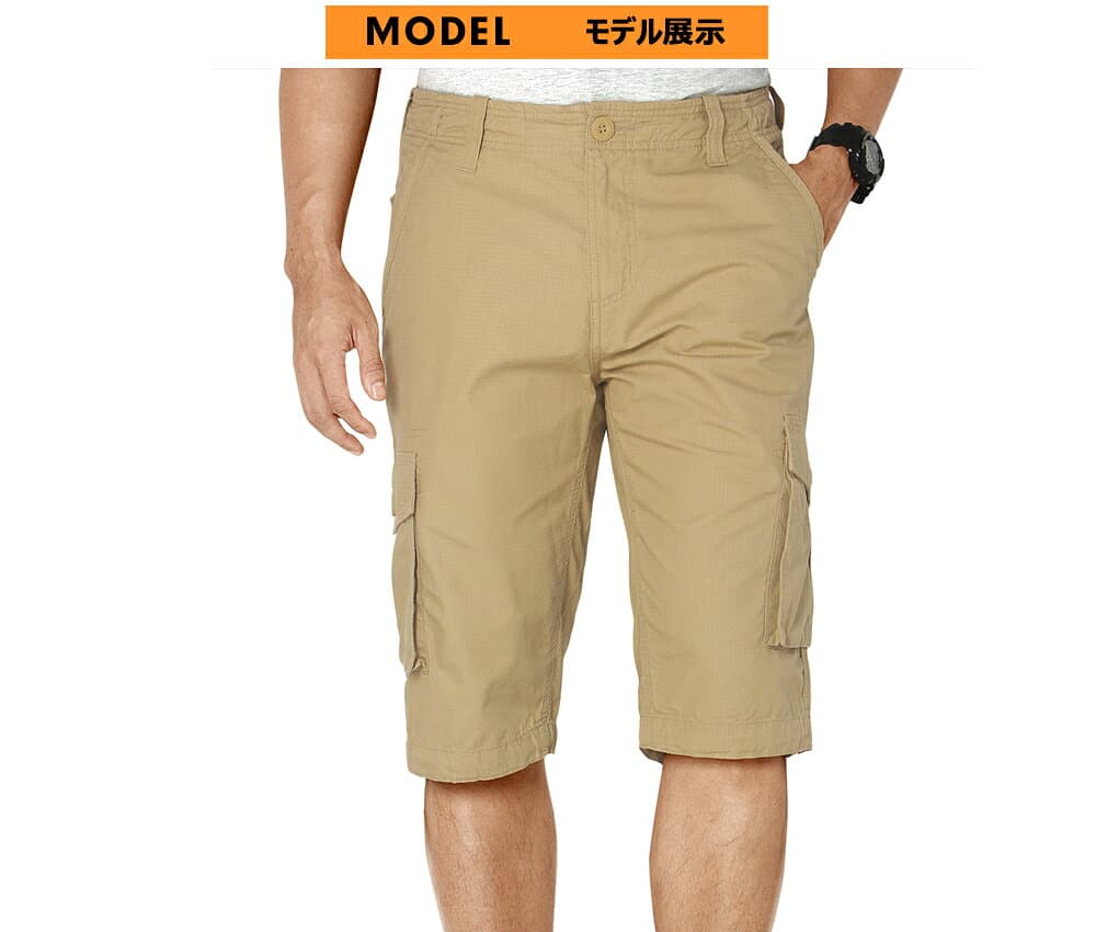【予約商品】チノハーフパンツ ハーフパンツ チノパン メンズ 大きいサイズ ワークパンツ ショートパンツ ショーツ 短パン ゆったり ワイドパンツ 送料無料 thumbnail 2