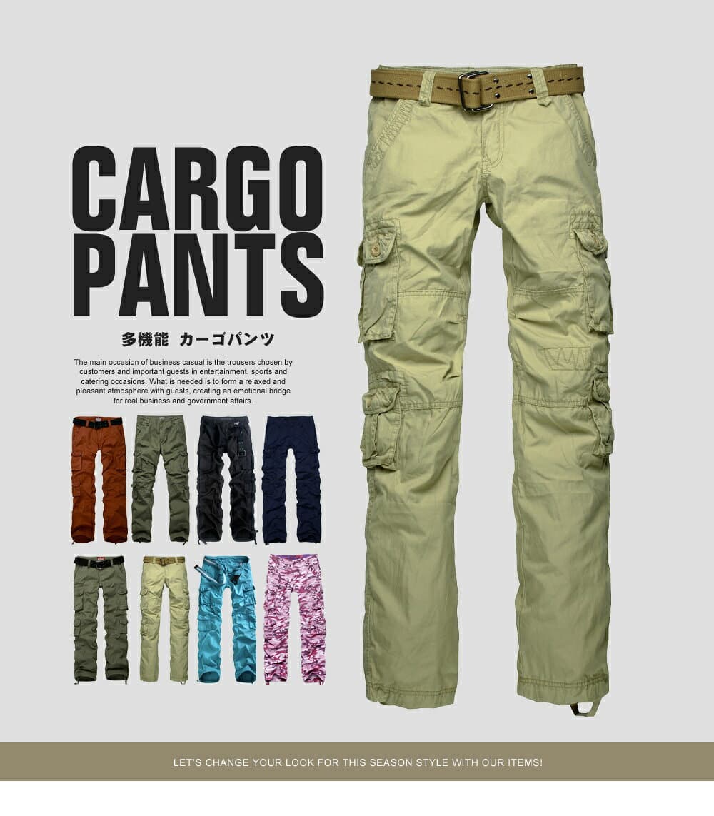 【予約商品】 カーゴパンツ レディーズ 作業服 パンツストレート 綿100% 8ポケット アウトドアー 米軍 ミリタリーパンツ 送料無料