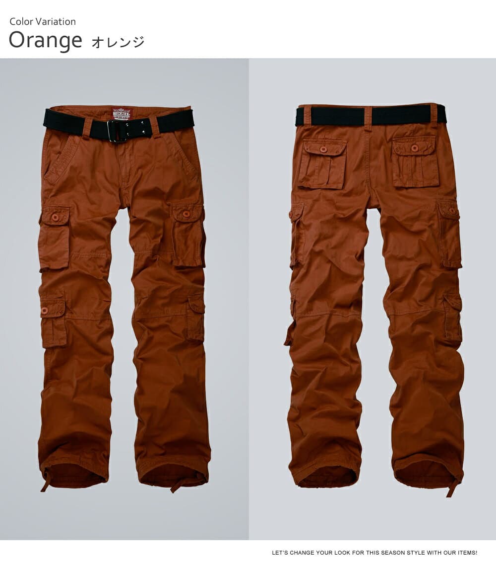 【予約商品】 カーゴパンツ レディーズ 作業服 パンツストレート 綿100% 8ポケット アウトドアー 米軍 ミリタリーパンツ 送料無料 thumbnail 2