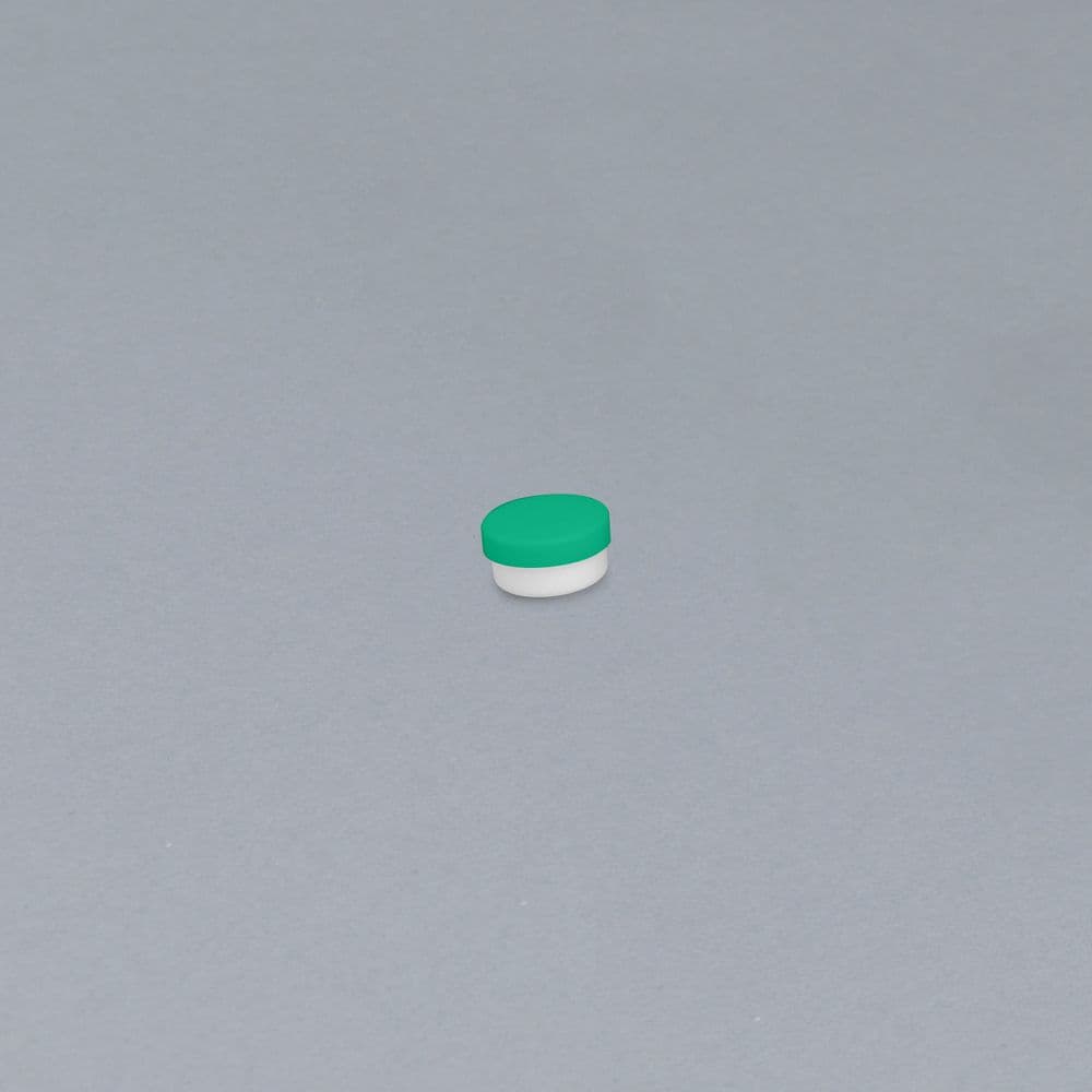 軟膏容器プラ壷A-1号（未滅菌） キャップ：緑 5．5CC（100コイリ） 1箱 エムアイケミカル 08-2975-0103