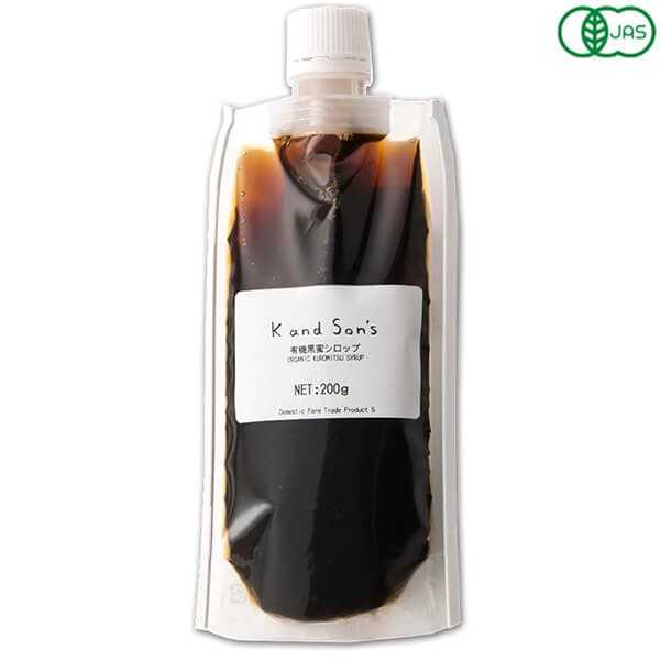 有機黒蜜シロップ 200g K and Son's 黒みつ 黒蜜 シロップ