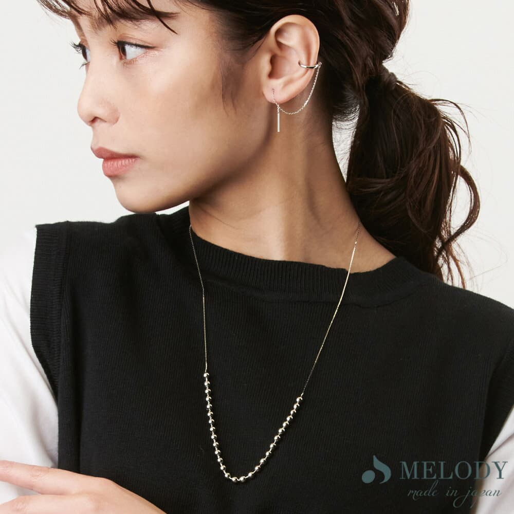 【20%OFFクーポン対象！】 ネックレス ロングネックレス 30代 40代 50代 レディース 日本製 金属アレルギー対応 ゴールド シルバー メタルボール ボールチェーン チェーン 大ぶり