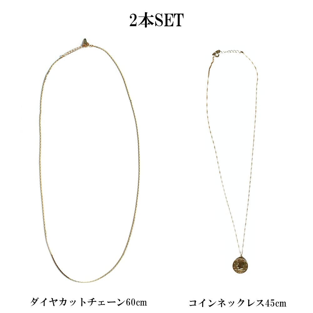 【20%OFFクーポン対象！】ロングネックレス 2連ネックレス 日本製 K18GP コイン メダイユ ケネディ マリア像 ベネチアンチェーン シンプル ゴールド シルバー トレンドおしゃれ thumbnail 2
