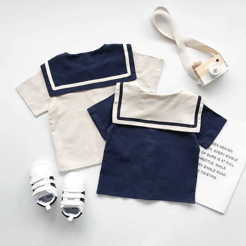 [楽天ランキング1位獲得]ベビー服 ベビー キッズ服 キッズ セーラー セットアップ 上下セット 半袖 マリン 女の子 男の子 春 夏 春夏 秋 春服 夏服 秋服 90 100 110 120 130 140 制服 子供服 短パン シャツ 薄手 涼しい おそろい 兄弟 姉妹 1歳 2歳 3歳 thumbnail 3