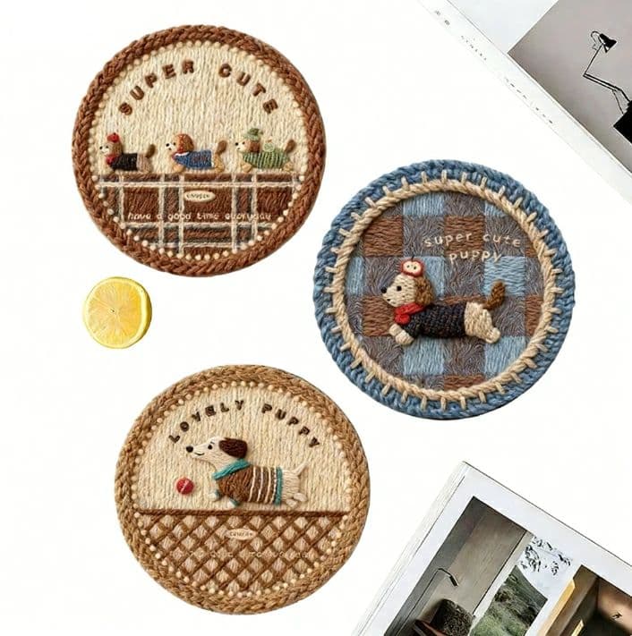 INS 風 手編み調子 耐熱マット カップ敷き・鍋敷き・食事マット 立体効果 防熱滑り止め