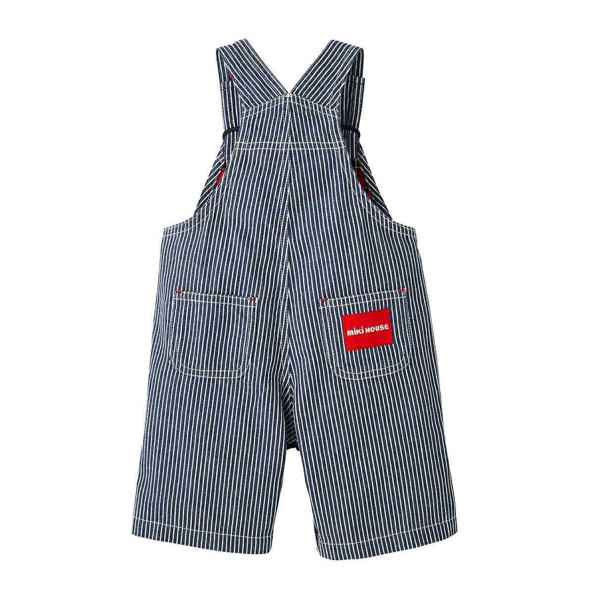 【ミキハウス公式ショップ】ミキハウス mikihouse 7分丈オーバーオール〈S-L（70cm-100cm）〉 男の子 女の子 ベビー キッズ 子供服 プレゼント ギフト ヒッコリー サロペット thumbnail 3