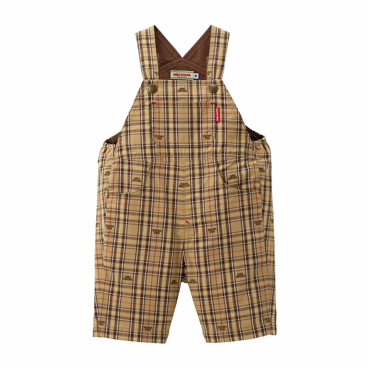 【ミキハウス公式ショップ】ミキハウス mikihouse 6分丈オーバーオール＜S(70-80cm)・M(80-90cm)・L(90-100cm)＞ ベビー服 子供服 赤ちゃん 女の子 男の子 プレゼント ギフト サロペット オールインワン チェック thumbnail 3