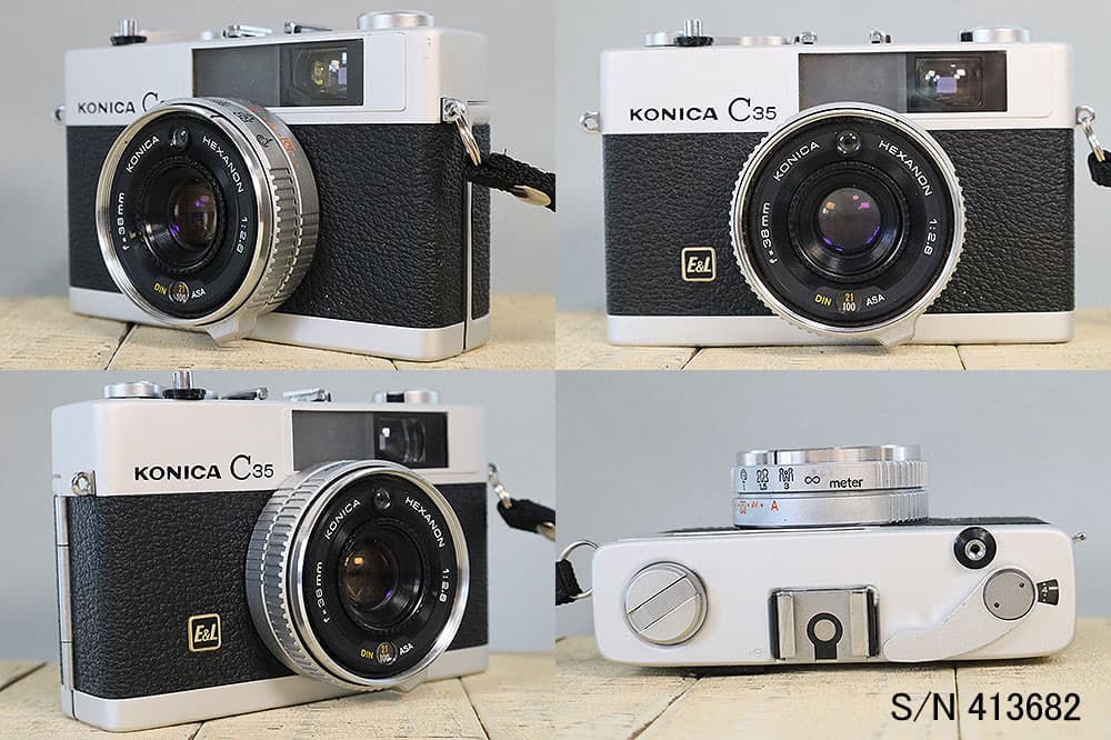 【整備済】【保証付 】　コニカ　KONICA C35 E&L　S/N 413682（ケース・フイルム付セット）　フィルムカメラ　フイルムカメラ　【中古】 thumbnail 2