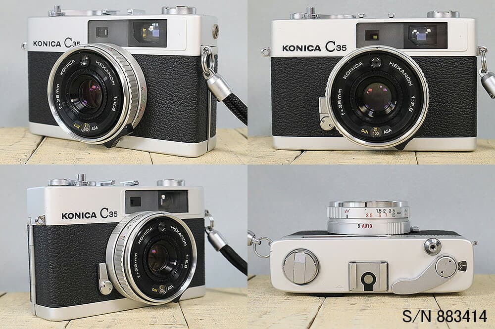 【整備済】【保証付 】　コニカ　KONICA C35　初期型　S/N 883414（ケース・フイルム付セット）　フィルムカメラ　フイルムカメラ　【中古】 thumbnail 2