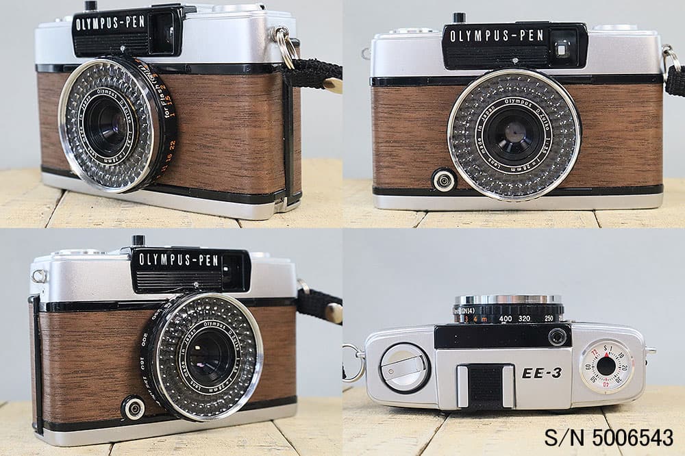 【整備済】【保証付 】　オリンパス　OLYMPUS PEN EE-3　天然木貼り　S/N 5006543（ケース・フイルム付セット）　フィルムカメラ　フイルムカメラ　【中古】 thumbnail 2