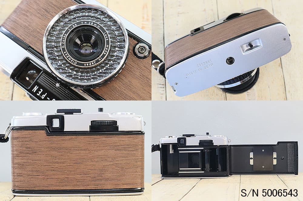 【整備済】【保証付 】　オリンパス　OLYMPUS PEN EE-3　天然木貼り　S/N 5006543（ケース・フイルム付セット）　フィルムカメラ　フイルムカメラ　【中古】 thumbnail 3