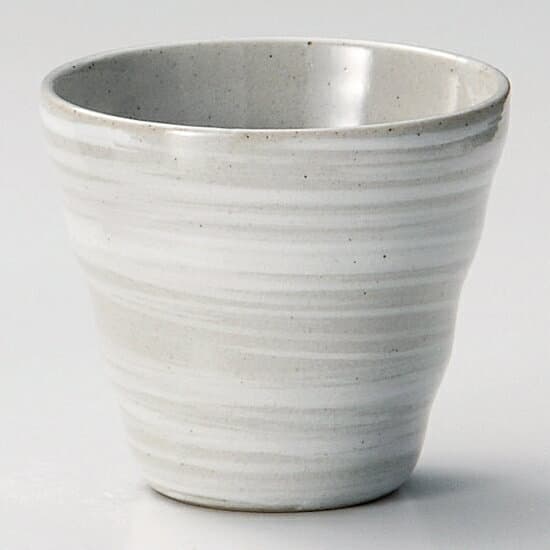 透明粉引ねじりロックグラス 和食器 ロックカップ 業務用 約9.4×8.3cm 焼酎ロック 梅酒ロック 杏仁豆腐 ダイニングバー プリン 居酒屋 割烹 懐石料理 料亭 あんみつ 喫茶店