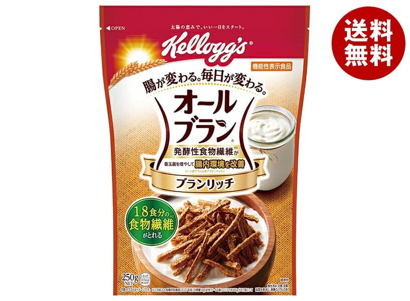 ケロッグ オールブラン ブランリッチ 250g×6袋入｜ 送料無料 健康 朝食 フレーク 小麦
