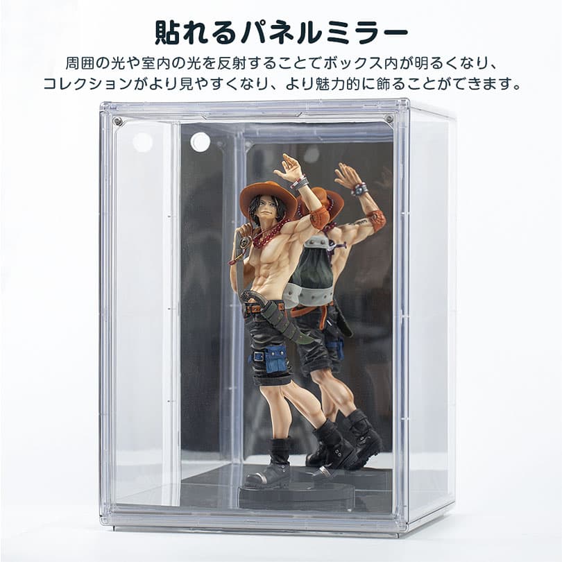 フィギュアケース UVカット98% LEDケーブル穴あり 積み重ね可能 コレクションケース ホビー アクリルケース クリア 卓上 透明高品質 ディスプレイケース 収納 ボックス 人形ケース マグネット式扉 透明展示ケース rg hg mg pg sd ガンプラ プラスチック アクリル 大型 thumbnail 2