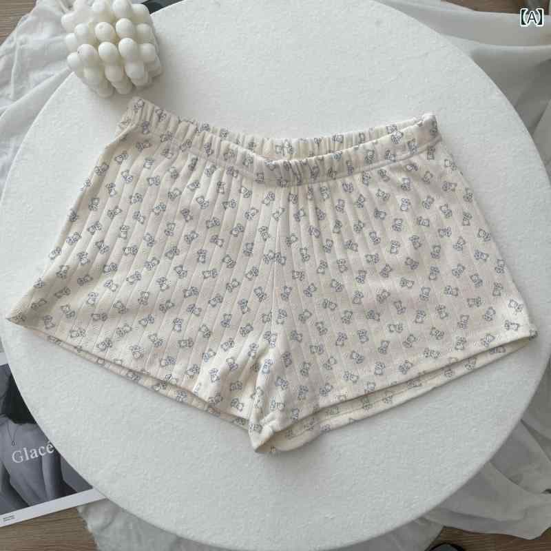 　ショートパンツ　ハーフパンツ BM ショート パンツ パジャマ 女性用 伸縮性 ウエスト スポーツ 春夏の 花柄 七分丈 ゆったり ホーム カジュアル パンツ