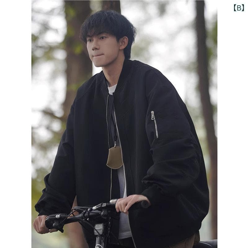ジャケット メンズ 飛行員 野球服 カジュアル アウター ストリート系 ゆったり ビッグシルエット 体系カバー 大きいサイズ 着痩せ 高級感 おしゃれ スタジャン 長袖 秋冬 切り替え スポーティー アウトドア 普段使い スタイルアップ トップス 紳士 thumbnail 3