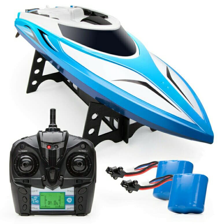 ラジコン ボート おもちゃ Force1 Velocity RC Boat - H102 Remote Control Boats for Pools and Lakes, 20+ mph High Speed Boat Toys (Blue) 【並行輸入品】