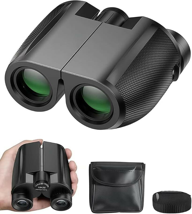 双眼鏡 ライブ用 25高倍率 軽量 手ブレ補正 オペラグラス 防水防塵 コンパクト IPX7防水 バードウォッチング/スポーツ観戦用/コンサート用/野鳥観察/卒業コンサートハイキング/収納バッグ付き 日本語取扱説明書