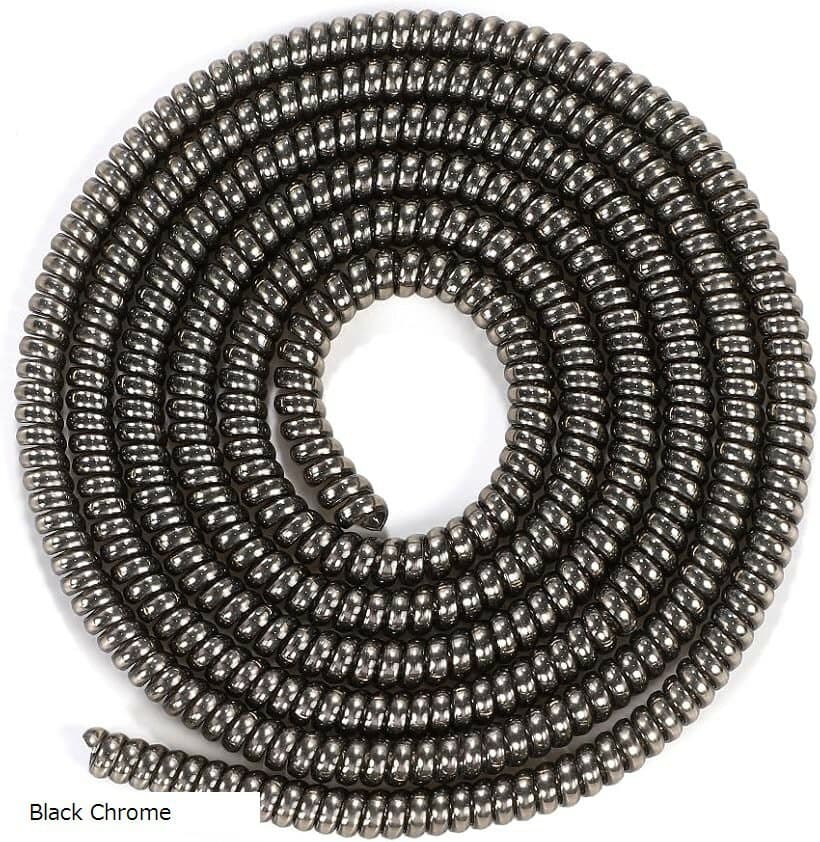 肉厚 耐熱 140度から-40度 TPU 配線 カバー バイク クラッチ ブレーキ スロットル ケーブル ワイヤー ホース チューブ Black Chrome