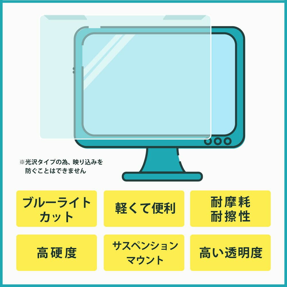 【お買い物マラソンポイント2倍】 Xiaomi A27Qi 2026 モニター用 アクリルプロテクター 着脱式 ブルーライトカット 光沢 保護フィルター thumbnail 3