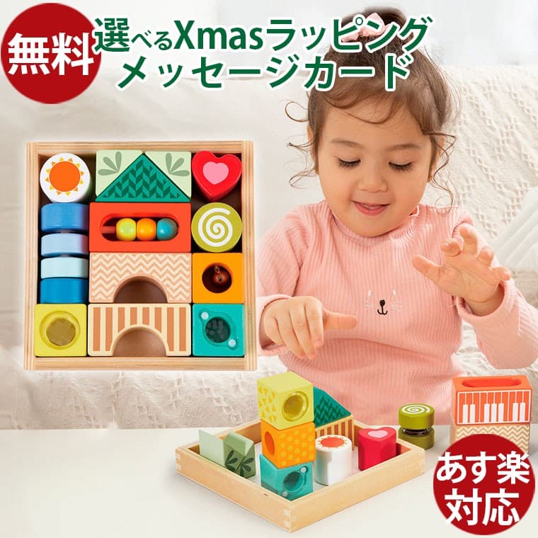 木のおもちゃ ｜Classic WORLD クラシックワールド エクスプロレイションブロックス｜音つみき 音が鳴るおもちゃ｜1歳 2歳 3歳｜積木 木製玩具 知育玩具 お誕生日 出産祝い こども