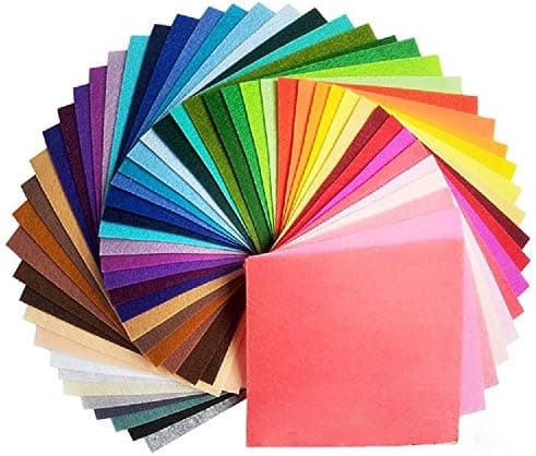 サイズが選べる カット フェルト ハード 生地 厚さ1mm 不織布 クラフトフェルトマットDIY用 44色セット（10×10cm）