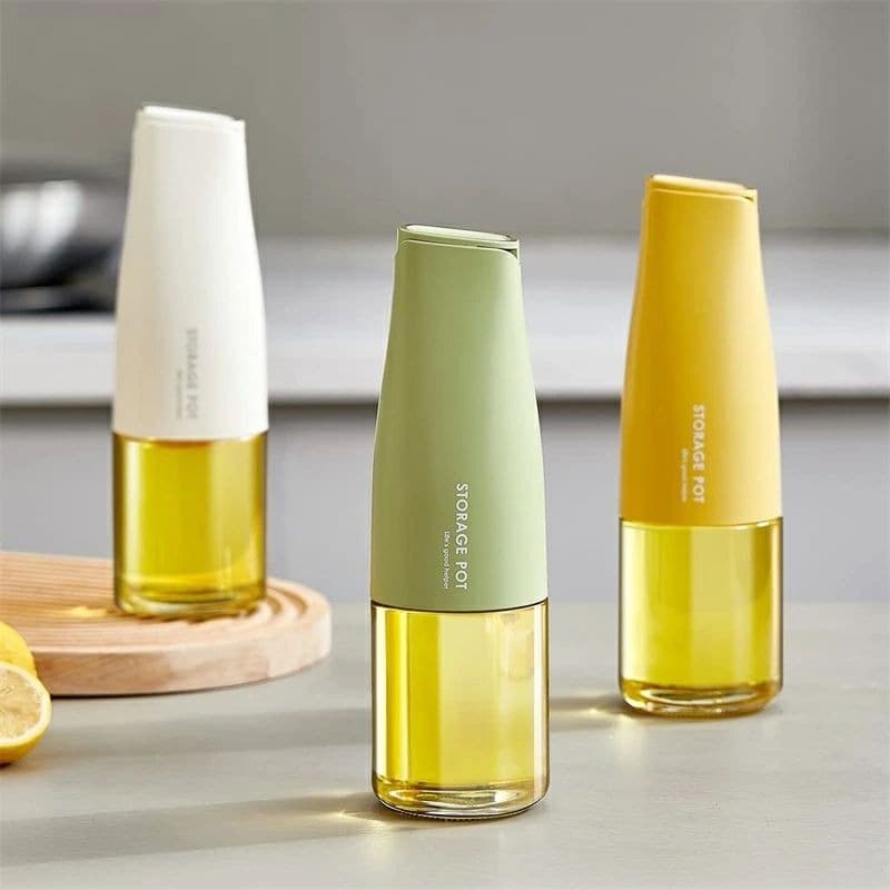 オイルボトル 醤油差し 液だれしない 自動開閉 片手 ガラス 調味料入れ 油入れ 調味料 ビン オイル差し 醤油 酢 オイル 容器 500ml 大容量 キッチン料理用