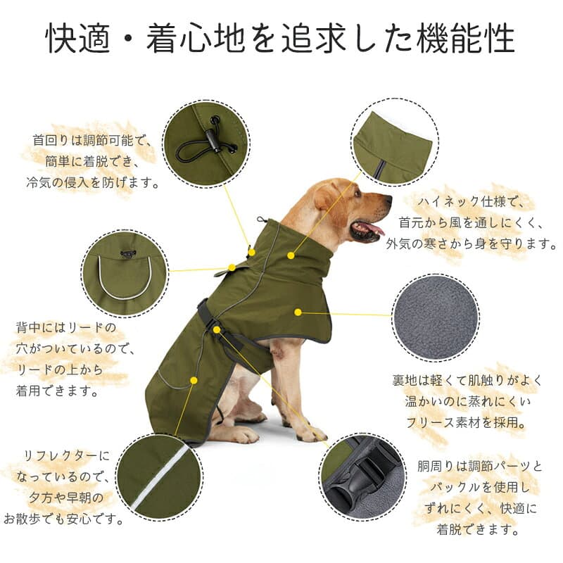 ＼マラソン期間限定P10倍／ ◆送料無料◆ モッズコート風 防寒着 防寒ジャケット ジャケット コート 犬服 防寒 冬服 冬物 柴犬 犬の服 秋冬 ドッグウェア 中型犬 大型犬 ドッグウェア フリース 福袋 小型犬 ラブラドール コーギー ドーベルマン パグ フレンチブル thumbnail 2