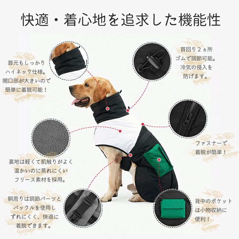 防寒着 ポケット付き 防寒ジャケット ジャケット コート 2025 冬 防寒 冬服 冬物 柴犬 犬の服 秋冬 ドッグウェア 中型犬 大型犬 防寒 オシャレ カジュアル アウトドア フリース 福袋 ラブラドール コーギー ドーベルマン パグ thumbnail 2
