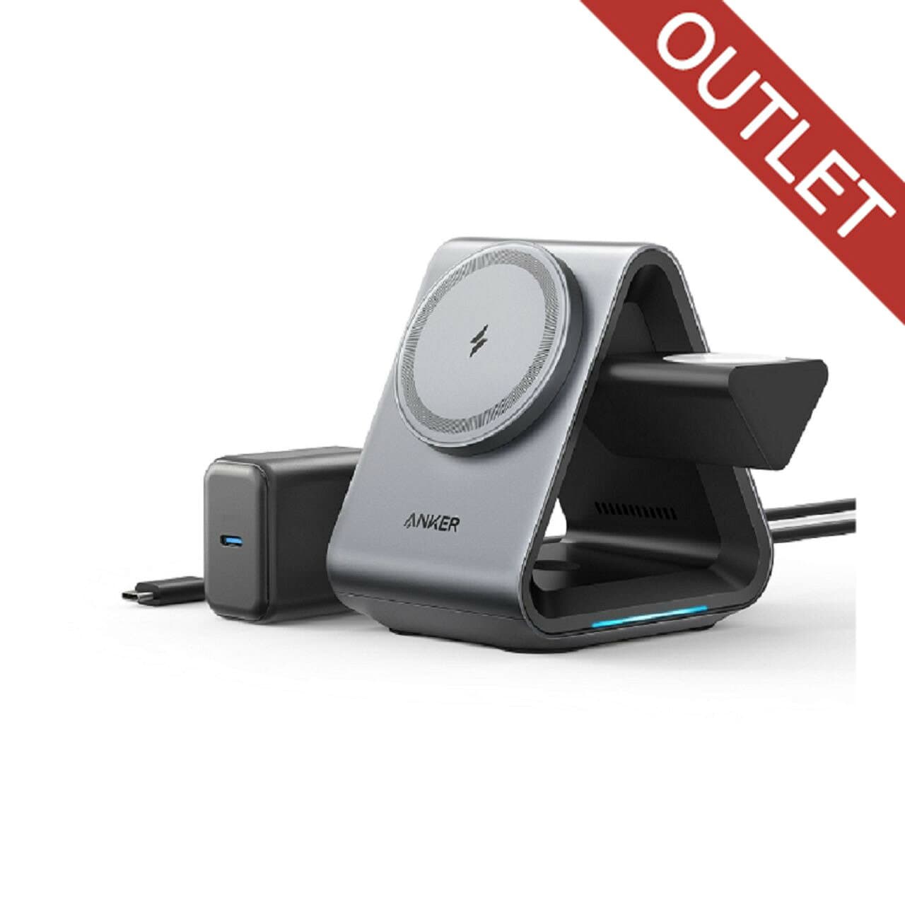 【早いもの勝ち】 在庫処分特価 アンカー Anker737MagGoCharger（3-in グレー B25995A1 正規品 OUMY Anker B25995A1 JAN 4571411209420