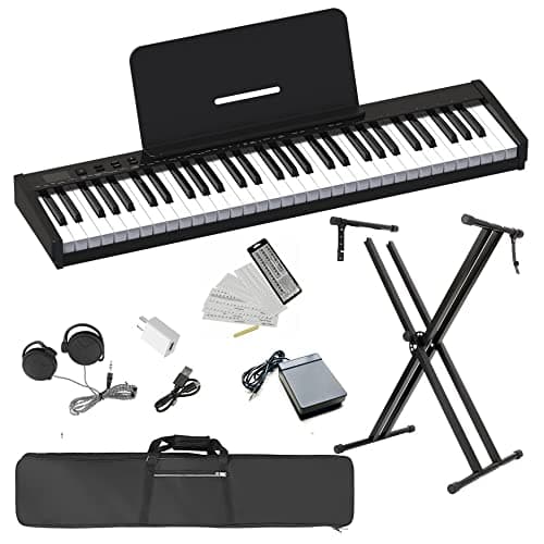 電子ピアノ 61鍵盤 スタンドセット 小型 バッテリー内蔵