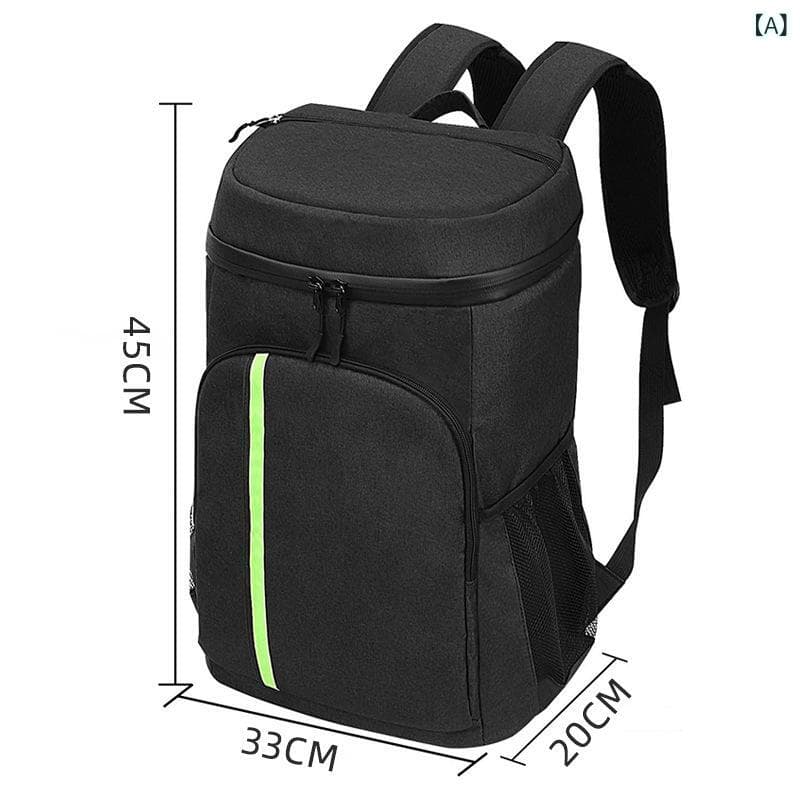 リュックサック 大容量 保冷保温機能付き 防水 厚手 オックスフォード生地 アウトドア ピクニック キャンプ レジャー クーラーバッグ 持ち運び便利 バックパック 黒