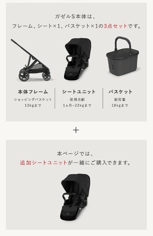 【ポイント20倍！】 サイベックス ガゼルS + シートユニット セット 2人乗り A型 ベビーカー 双子 年子 両対面 Cybex Gazelle S ガゼル 二人乗りベビーカー トラベルシステム 折りたたみ コンパクト 正規品 2年保証 サイベックス ガゼル s thumbnail 3