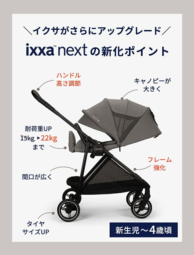 ＼レビュー特典付／ nuna ヌナ ベビーカー ixxa next イクサ ネクスト 両対面式 トラベルシステム 軽量 自立可能 キャビア ビスコッティ サンダー リベテッドローズ カラ 新生児 A型 a型 ベビーカー コンパクトベビーカー おしゃれ おでかけ thumbnail 2