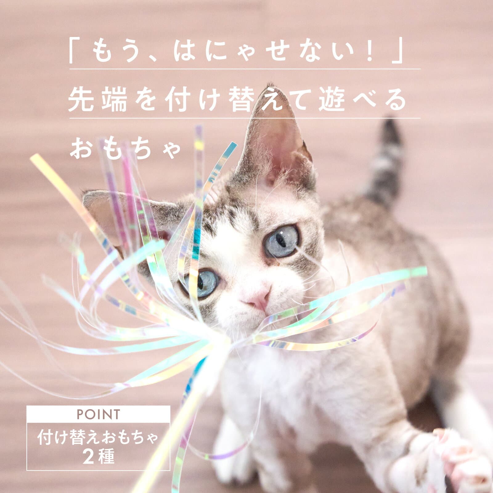 Tail twitch 猫壱 necoichi 猫おもちゃ ねこじゃらし フィルム リボン ロング 替え 猫 ねこ ネコ おもちゃ 猫用おもちゃ ペットグッズ 羽根 運動不足解消 ペット用品 thumbnail 2