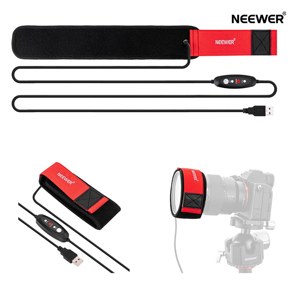 【★楽天1位獲得！】NEEWER USBレンズヒーター レンズウォーマー DSLRカメラと望遠鏡に適用 3つの温度調整器の設定 露ヒーターストリップ 曇り/結露防止 望遠鏡カメラ天体写真用（ヒーター有効長さ30cm/40cm/50cm）