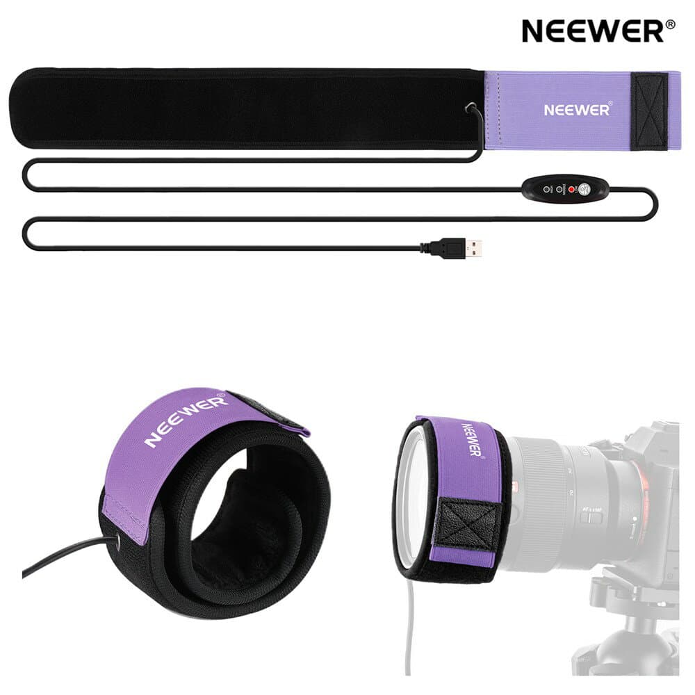 【★楽天1位獲得！】NEEWER USBレンズヒーター 300mm/400mm/500mmレンズウォーマー FPC高速均等加熱技術 DSLRカメラレンズ望遠鏡天体写真用 3つの温度レベル 過電圧/結露/曇りを防止 HW-28/29/30