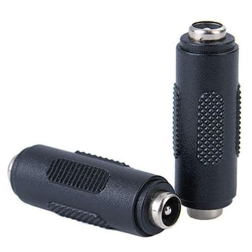 DC電源コネクタ2.1x5.5mm変換コネクタメス-メスジャックアダプタソケットコンバーターCCTVカメラブラック2個入り