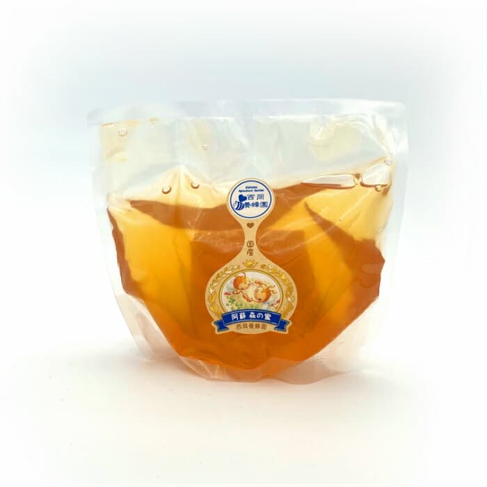 国産　純粋　阿蘇森の蜜　百花　480g袋　はちみつ　西岡養蜂園　にしおか　非加熱　詰め替え用