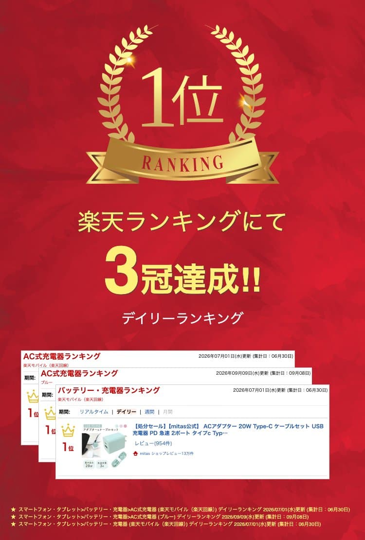 【処分セール】【mitas公式】 ACアダプター 20W Type-C ケーブルセット USB充電器 PD 急速 2ポート タイプc Type-A 2口 チャージャー PSE認証 コンセント AC充電器 くすみカラー スマホ スマートフォン タブレット iphone android タイプA 正規品 コンパクト 持ち運び 電源 thumbnail 2