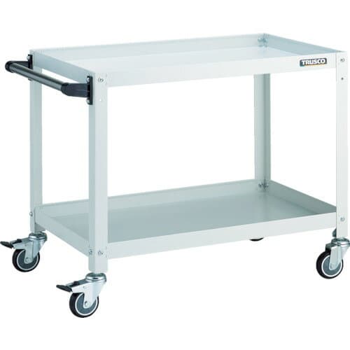 TRUSCO ツールワゴン ラビットワゴン 700×450×H600 ハンドル付 ウレタン車輪 ホワイト RBW-672HU W 【818-3137】