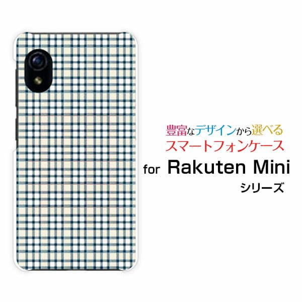 Rakuten Mini [Rakuten] UN-LIMIT対応ラクテン ミニRakuten Mobile 楽天モバイルオリジナル デザインスマホ カバー ケース ハード TPU ソフト ケースチェック柄ネイビー×ホワイトクリーム